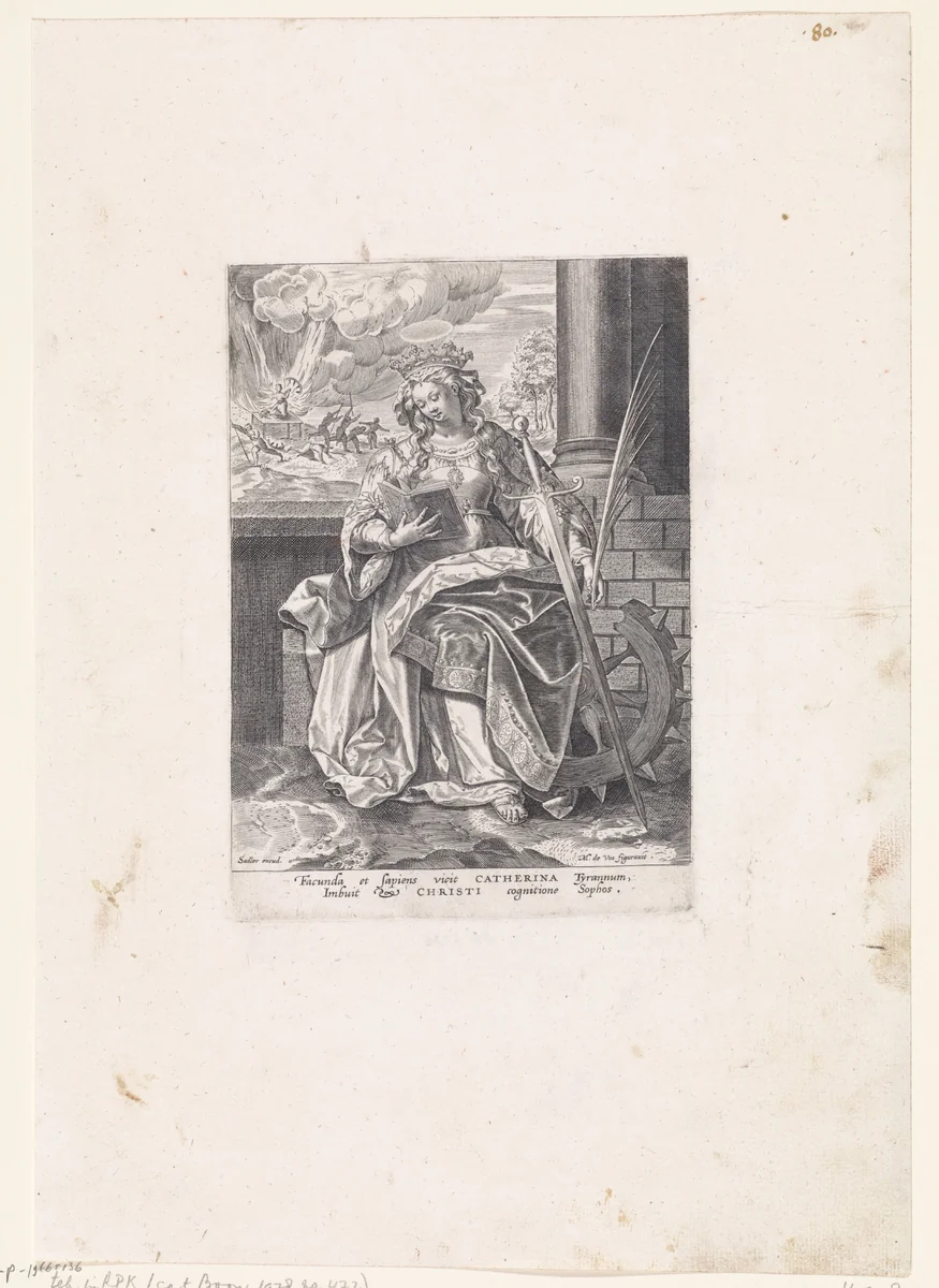 Heilige Catharina by Unknown, print, 1583-1587