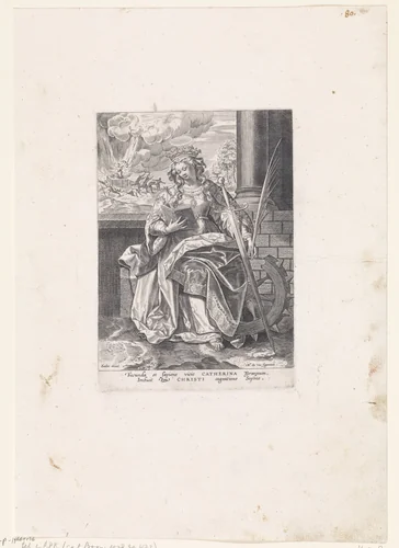 Heilige Catharina by Unknown, print, 1583-1587
