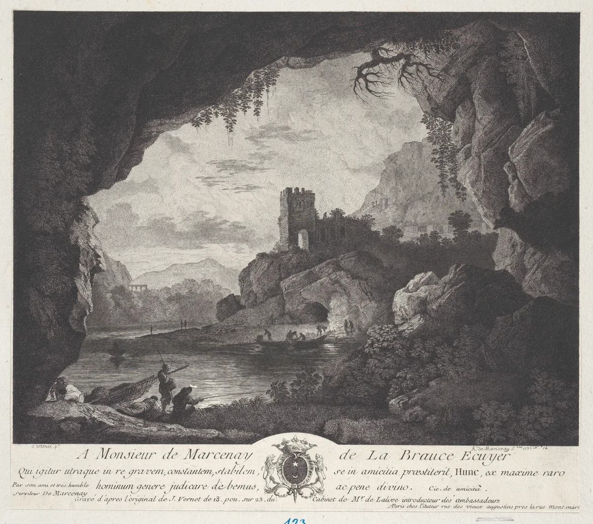 Landscape from a Cave by Joseph Vernet, print, 1756