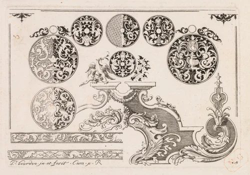 # 5 from " Livre second essais de gravjre " second book of Engraved Designs by Pierre Bourdon, print, 1703-1713