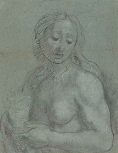 Half-Length of Mary Magdalene [verso] by Federico Barocci, drawing, 1565-1567