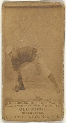 Michael Cornelius Dorgan, Right Field, New York, from the Old Judge series (N172) for Old Judge Cigarettes by Goodwin & Company, photograph, 1887