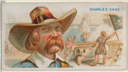 Charles Vane, Defying the Governor, from the Pirates of the Spanish Main series (N19) for Allen & Ginter Cigarettes by Allen & Ginter, print, 1886-1891