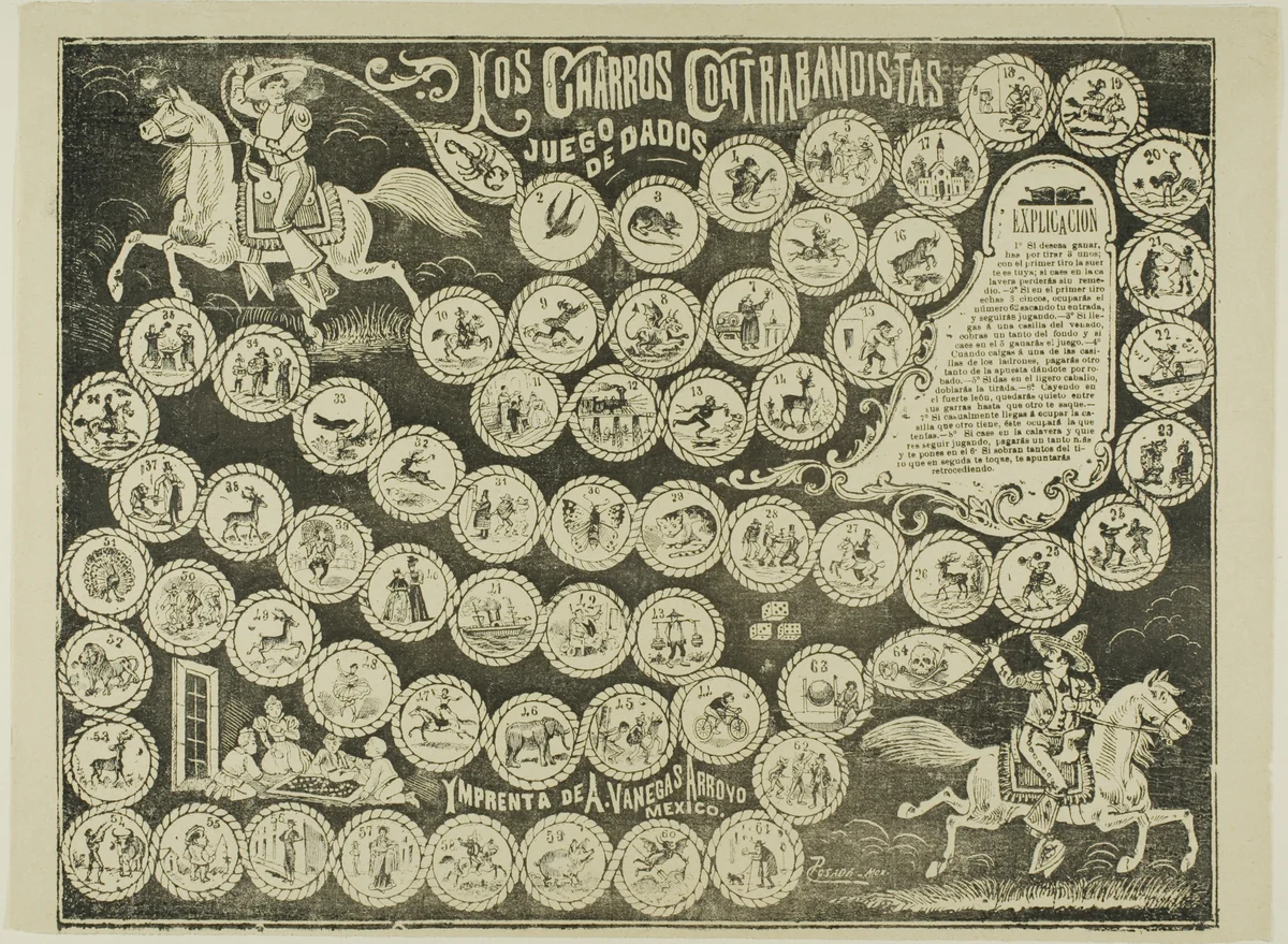 The Charlatan Smugglers Dice Game by José Guadalupe Posada, print, 1871-1913