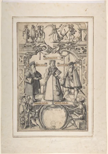 Design for Stained Glass by Hans Ganting, drawing, 1628