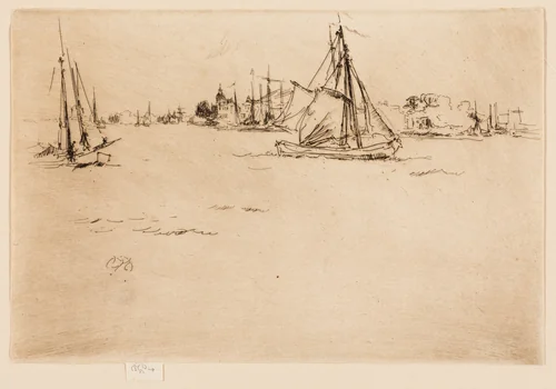 Dordrecht by James McNeill Whistler, print, 1886
