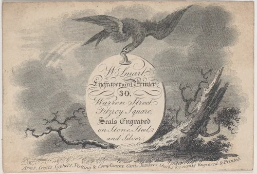 Trade Card for W. Smart, Engraver and Printer by anonymous, print, 1800-1900