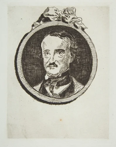 Portrait of Edgar Allan Poe by Edouard Manet, print, 1855-1867