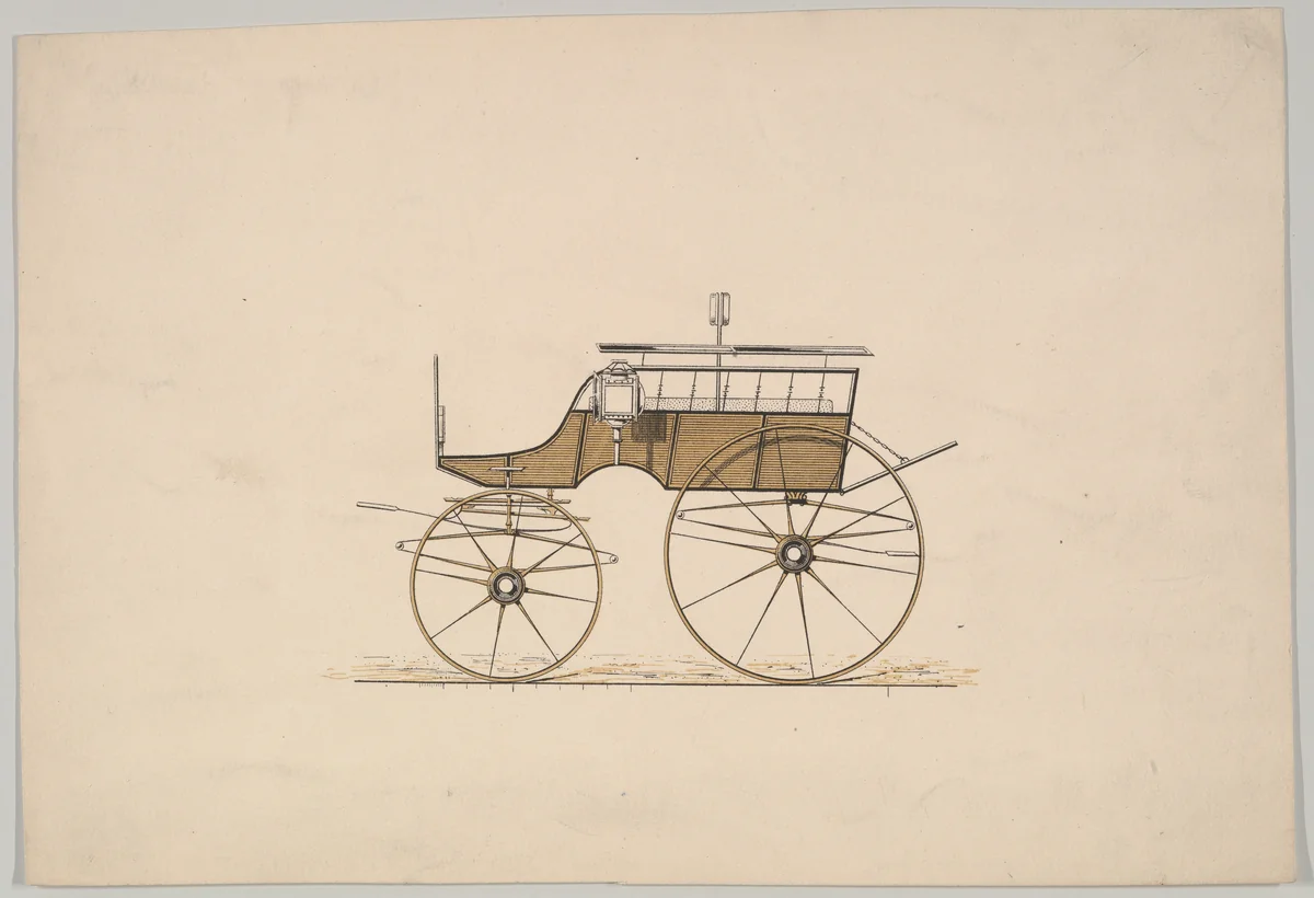 Dos-a-Dos Phaeton unnumbered) by Brewster & Co., drawing, 1850-1870