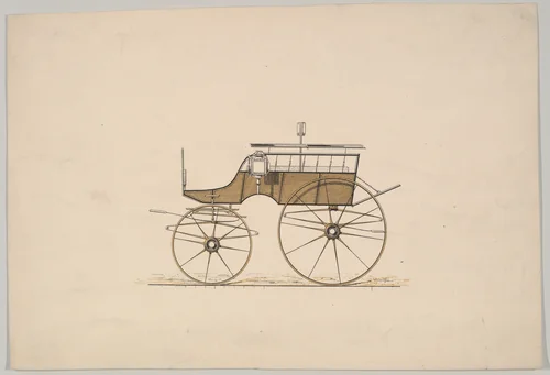 Dos-a-Dos Phaeton unnumbered) by Brewster & Co., drawing, 1850-1870