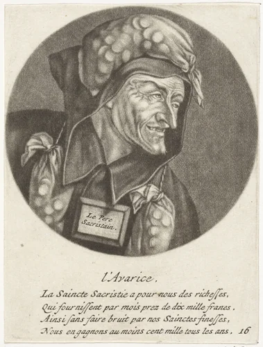 Hebzucht by Jacob Gole, print, 1670-1724