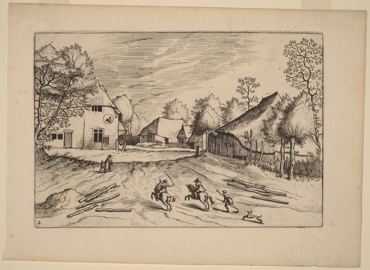 The Swann's Inn with Farms by Lucas van Doetechum
Johannes van Doetechum the Elder
Master of the Small Landscapes, print, 1676