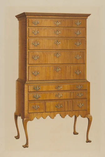 Highboy by Ferdinand Cartier, index of american design, 1938