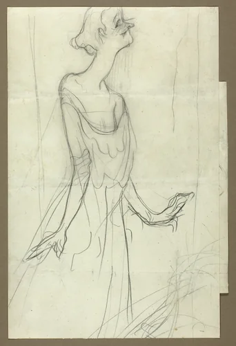 Yvette Guilbert Singing by Henri de Toulouse-Lautrec, drawing, 1894