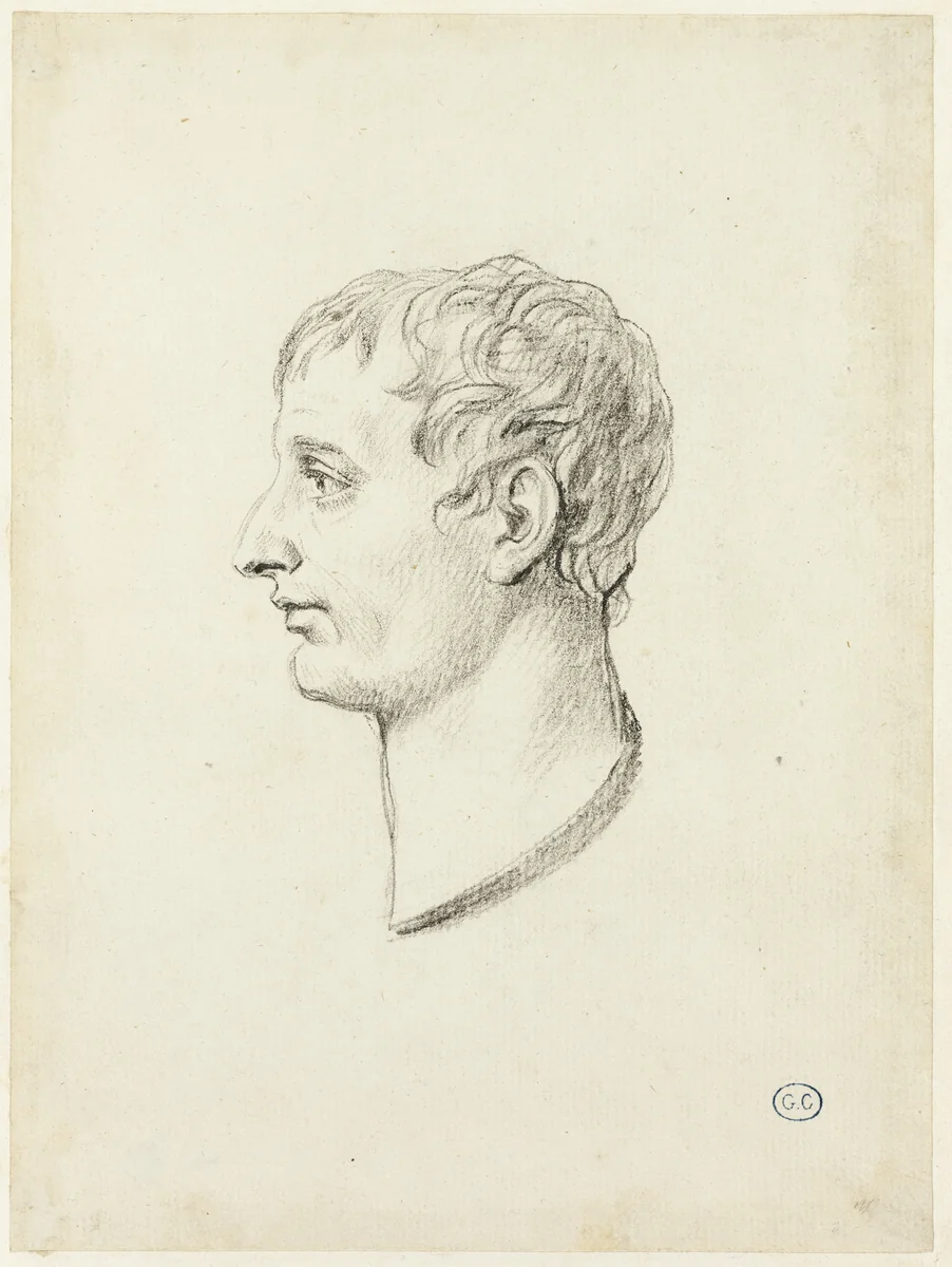Profile of Napoleon by Jacques-Louis David, drawing, 1805-1815