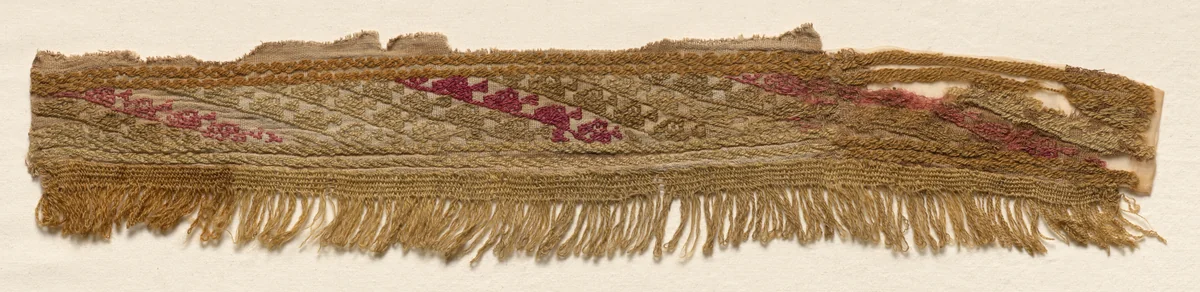 Three Border Fragments by Unknown, textile, 1100-1400