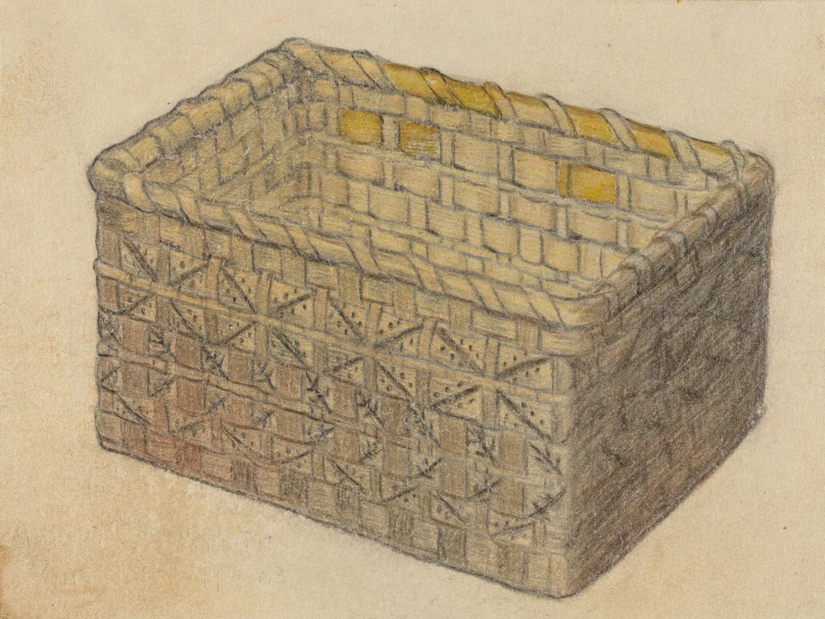 Basket by Charles Charon, index of american design, 1935-1942