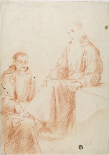 Two Monks by Lodovico Carracci, drawing, 1575-1619