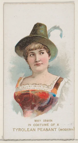 May Irwin in the Costume of a Modern Tyrolean Peasant, from the set Actors and Actresses, First Series (N70) for Duke brand cigarettes by W. Duke, Sons & Co., print, 1888-1889