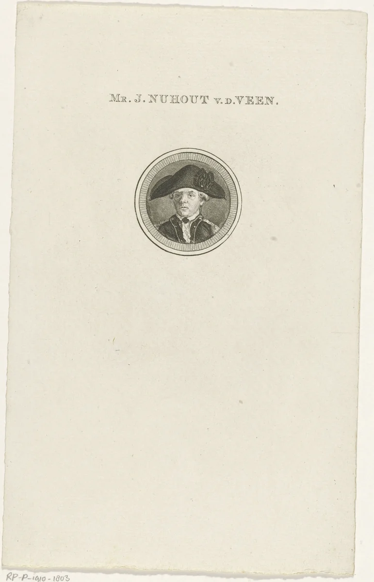 Portret van Joachim Nuhout van der Veen by Abraham Jacobsz. Hulk, print, 1787