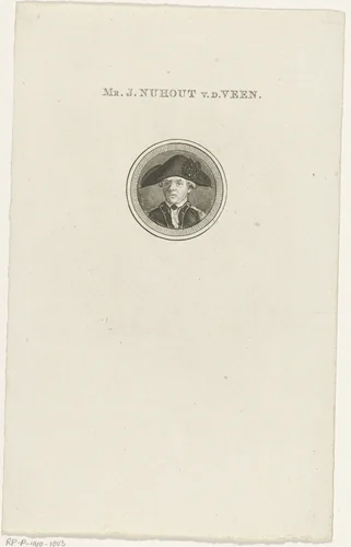 Portret van Joachim Nuhout van der Veen by Abraham Jacobsz. Hulk, print, 1787