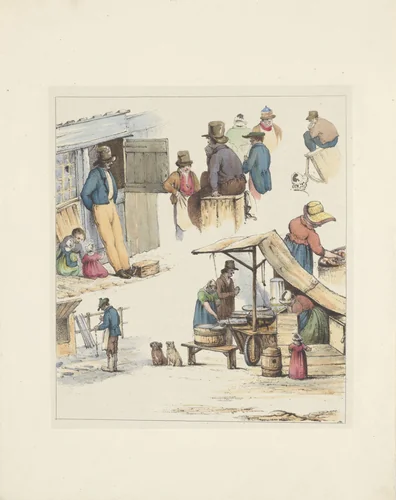 Figuurstudies (tweede blad), 1833 by Christiaan Andriessen, print, 1833