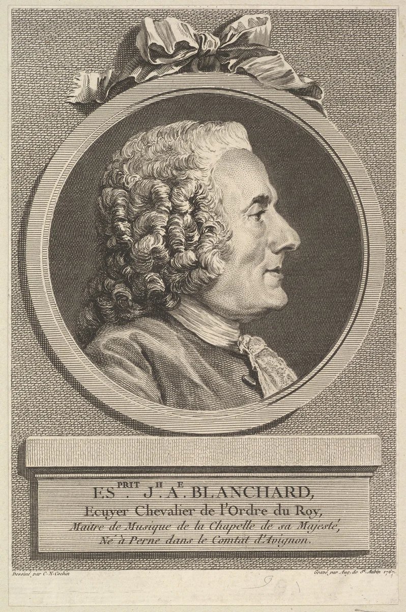 Portrait of Esprit-Joseph-Antoine Blanchard by Augustin de Saint-Aubin, print, 1767