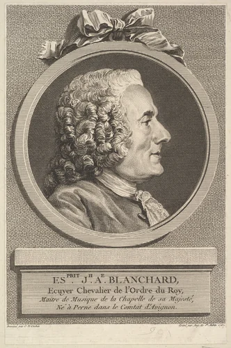 Portrait of Esprit-Joseph-Antoine Blanchard by Augustin de Saint-Aubin, print, 1767