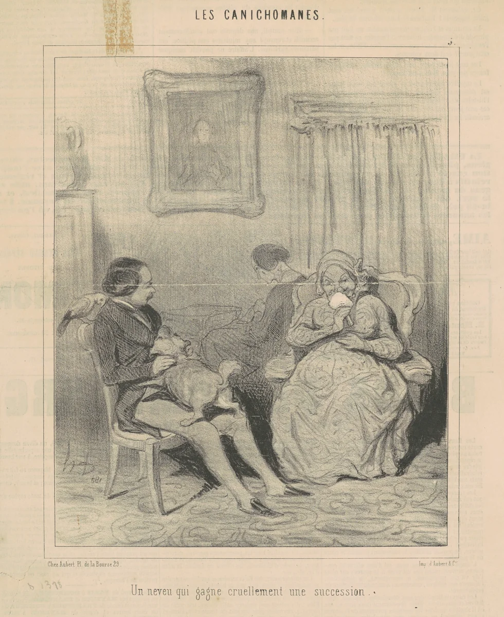 Un neveu qu gagne cruellement une succession by Honoré Daumier, print, 1845