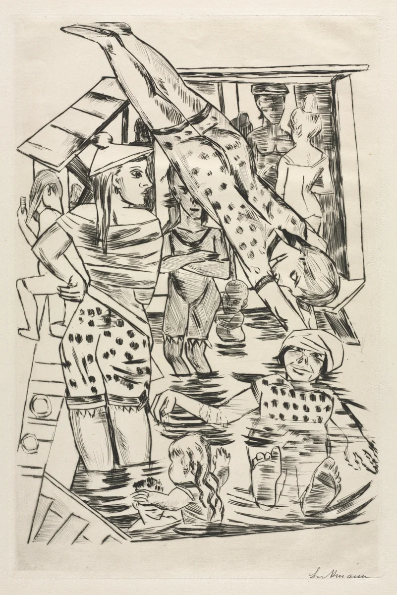 Women's Bath by Max Beckmann, print, 1922