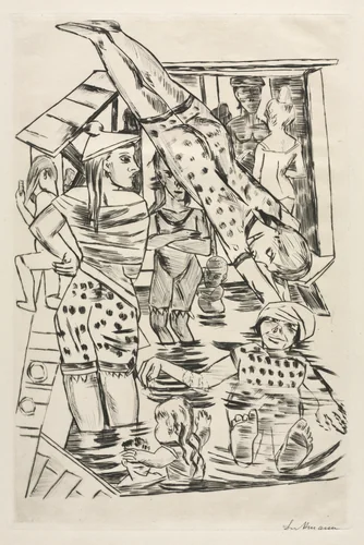 Women's Bath by Max Beckmann, print, 1922