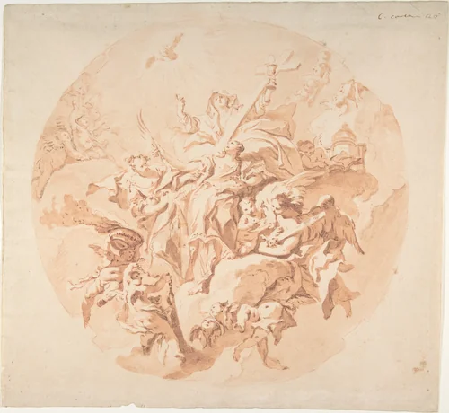 Saint Lucy in Glory by Carlo Innocenzo Carloni, drawing, 1686-1775