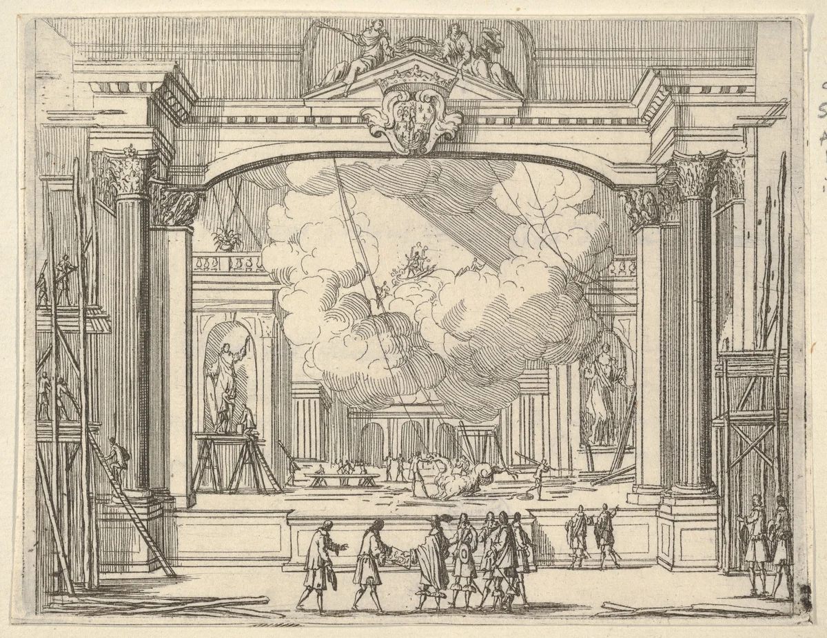 Francesco I d'Este Orders Fête Decorations, from "L'Idea di un Principe ed Eroe Cristiano in Francesco I d'Este, di Modena e Reggio Duca VIII [...]" by Bartolomeo Fenice, print, 1659