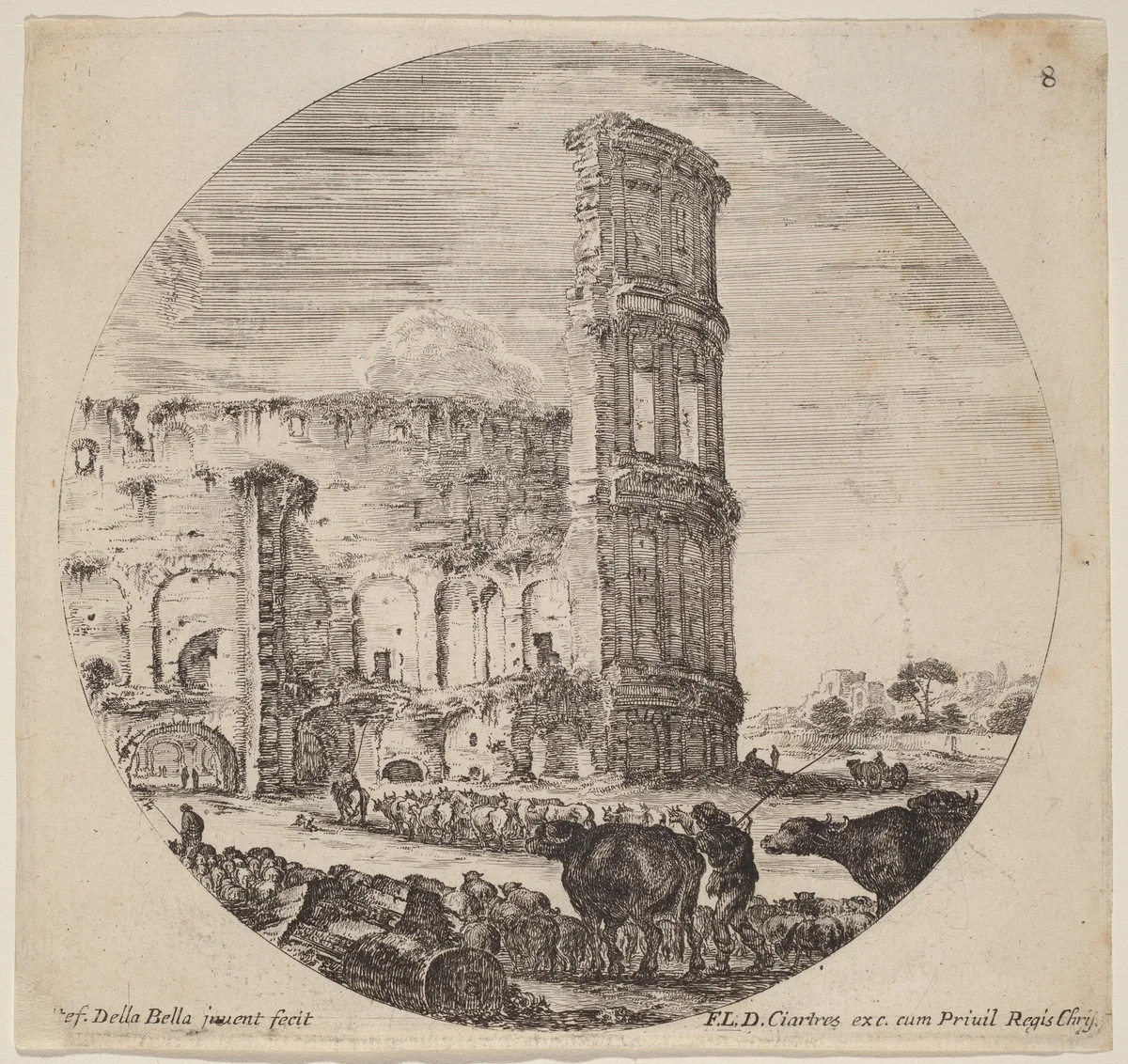 Colosseum by Stefano della Bella, print, 1646