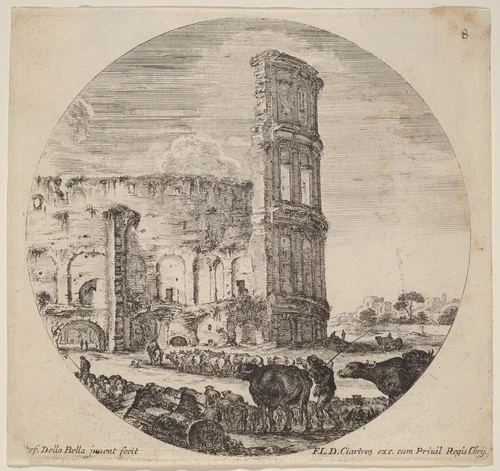 Colosseum by Stefano della Bella, print, 1646