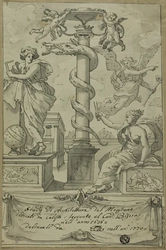 Frontispiece to Book of Architectural Studies by Unknown Artist, drawing, 1700-1799