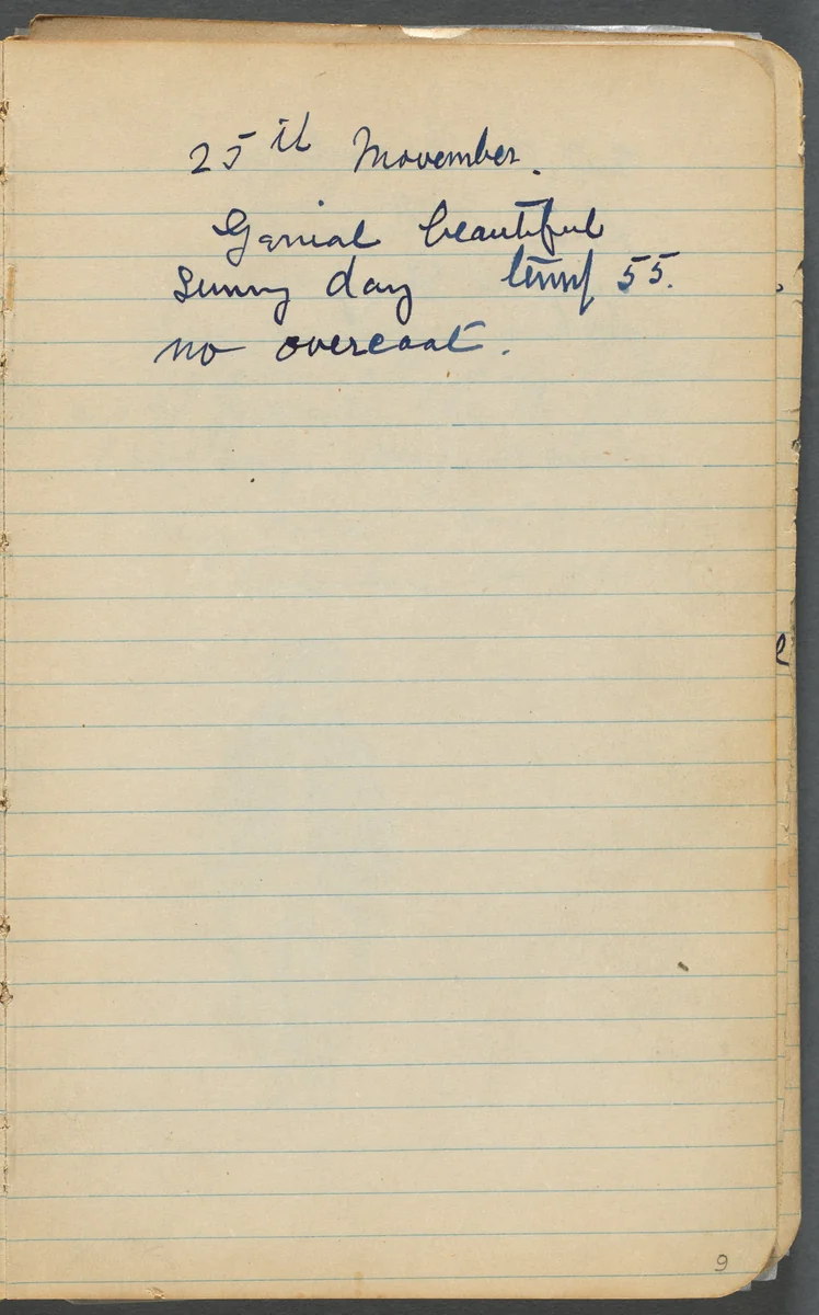 Sketchbook, page 009: Notes by Maurice Prendergast, book, 1905-1910