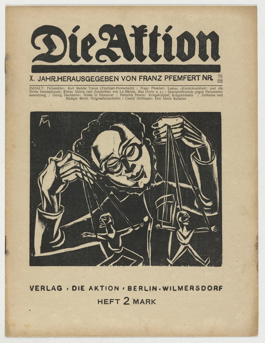 Die Aktion, vol. 10, no. 31/32 by Conrad Felixmüller, periodical, 1920