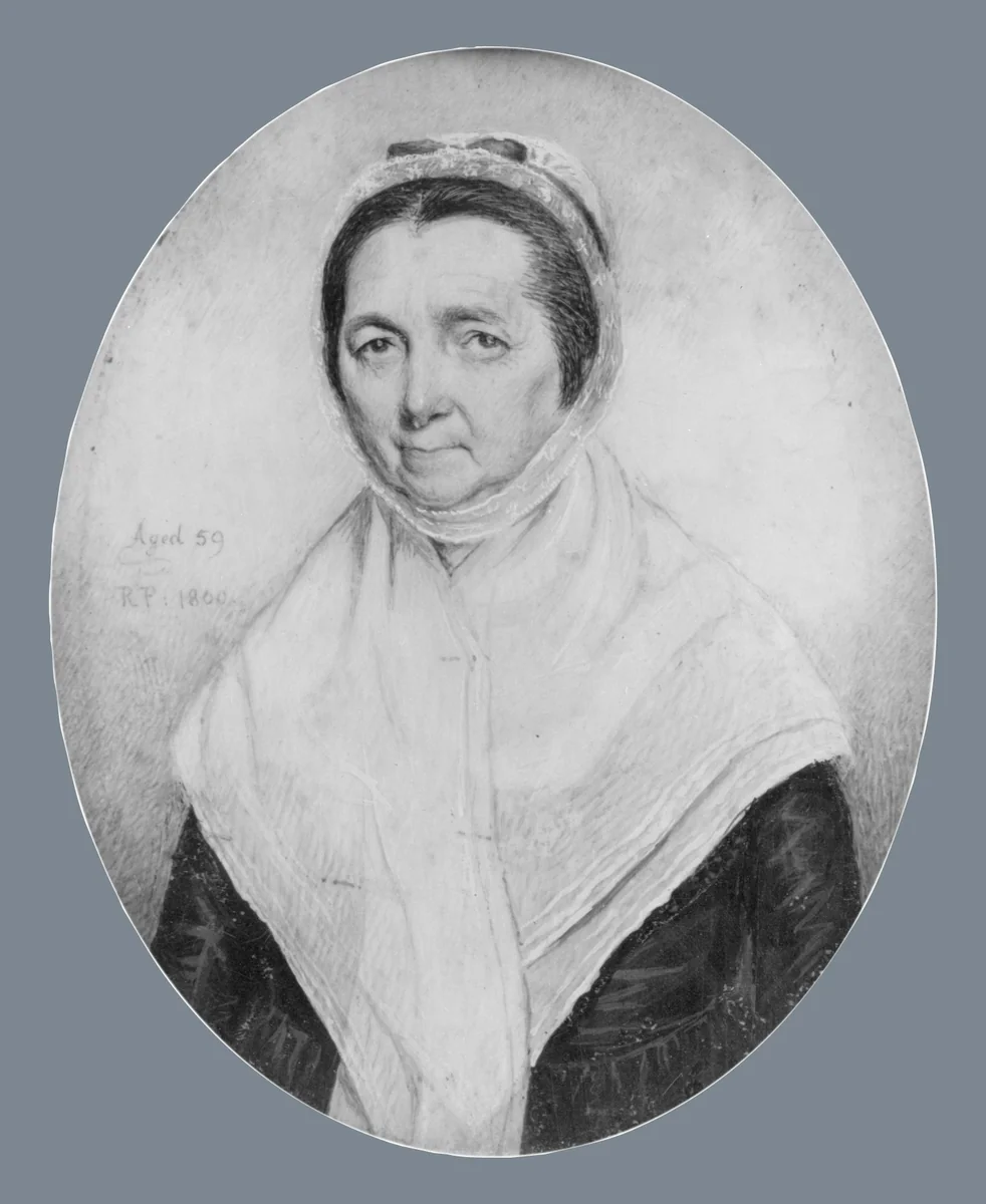 Mrs. John Montgomery (Sarah Diemer) by Raphaelle Peale, artwork, 1800