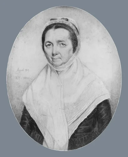 Mrs. John Montgomery (Sarah Diemer) by Raphaelle Peale, artwork, 1800