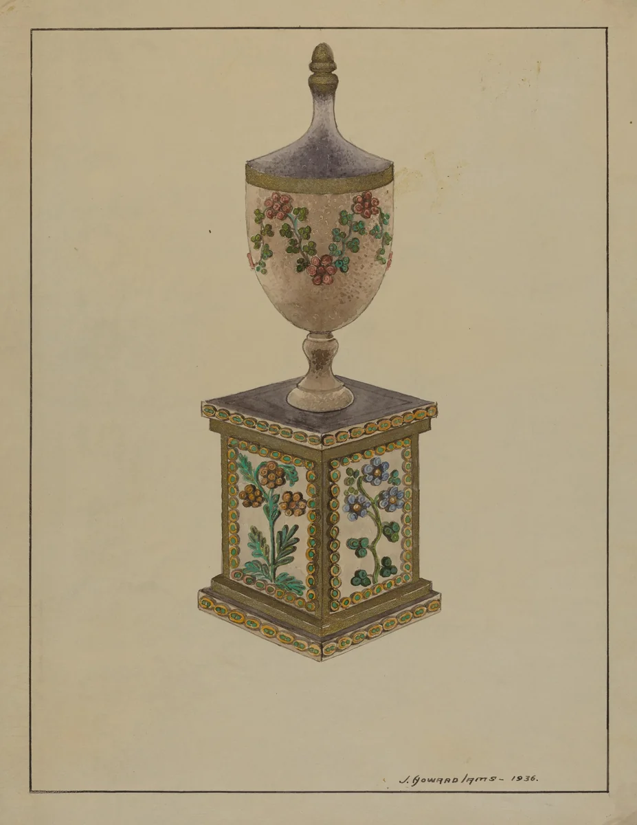 Wooden Mantel Ornament by J. Howard Iams, index of american design, 1936