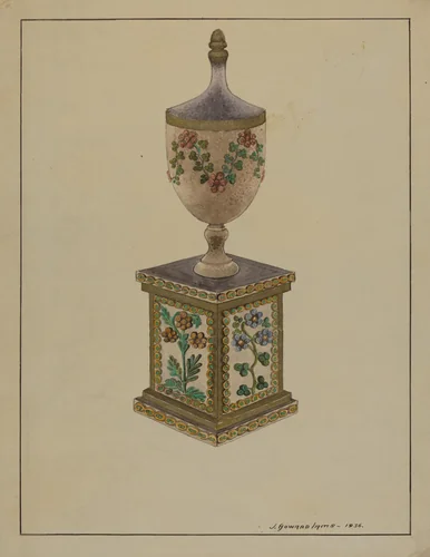 Wooden Mantel Ornament by J. Howard Iams, index of american design, 1936