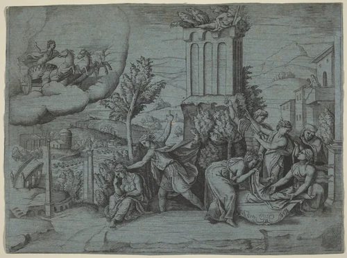 An Omen of Augustus's Future Greatness by Giulio Bonasone, print, 1531-1576