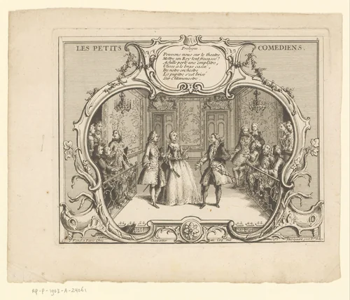 Proloog door twee acteurs en een actrice by anonymous, print, 1739-1792