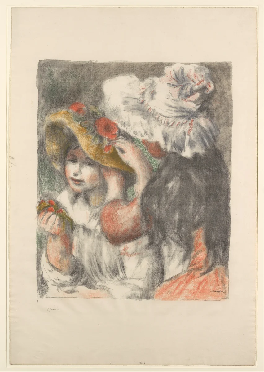 The Hat Pinned with Flowers (Le Chapeau Épinglé) by Auguste Renoir, print, 1898