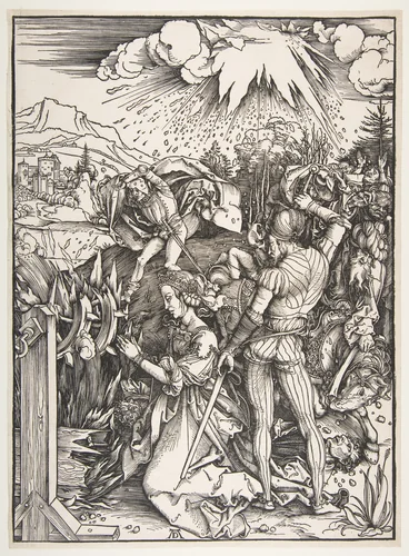 The Martyrdom of Saint Catherine of Alexandria by Albrecht Dürer, print, 1485-1528