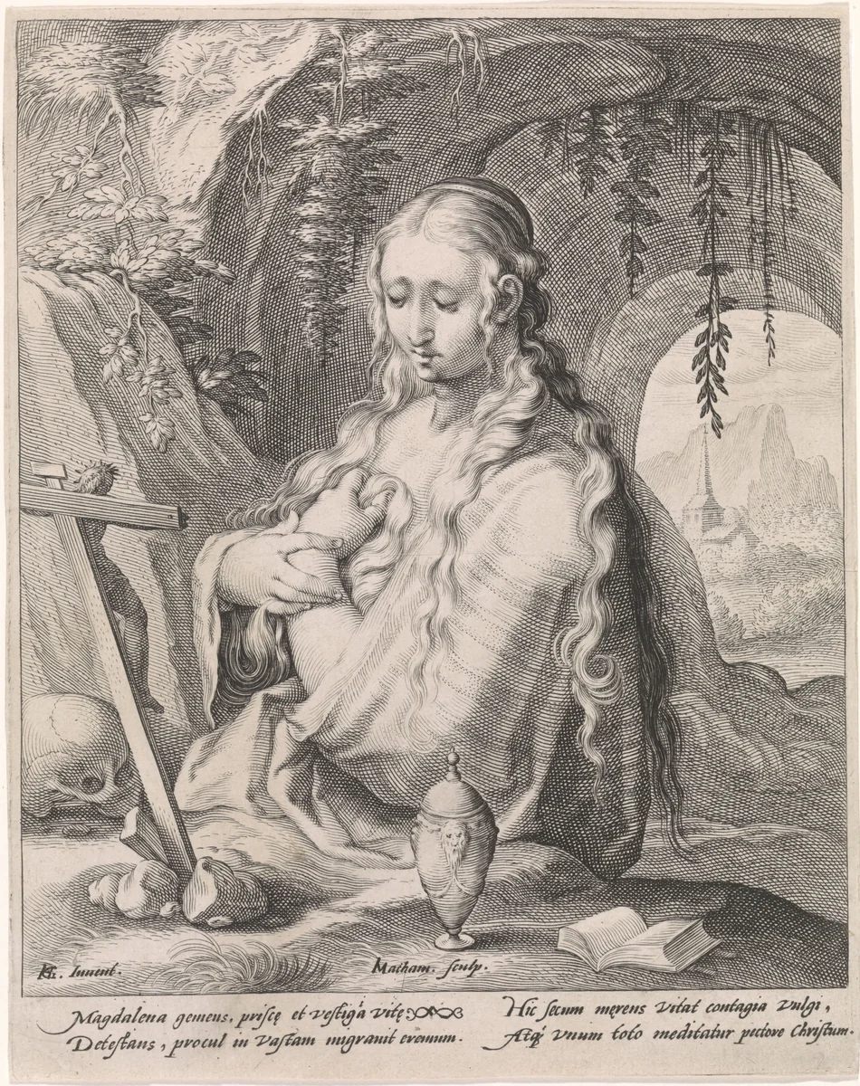 Boetvaardige Maria Magdalena by Unknown, print, 1588-1592