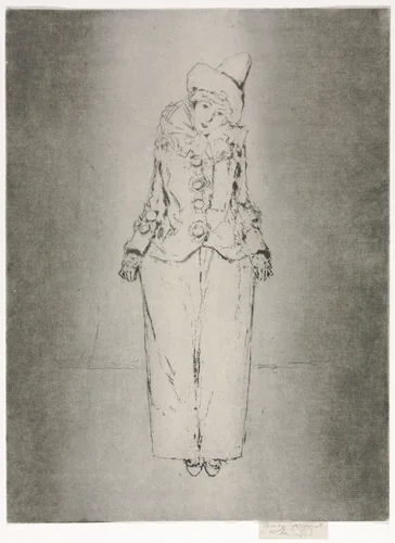 Pierrot en Pied, Portrait of Lady A. C. by Theodore Roussel, print, 1888