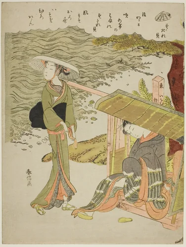 The Bamboo-Blind Shell (Sudaregai), from an untitled series of shells by Suzuki Harunobu (鈴木春信), print, 1764-1770
