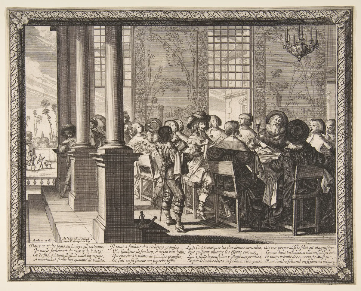 The Banquet for the Return of the Prodigal Son by Abraham Bosse, print, 1631-1641